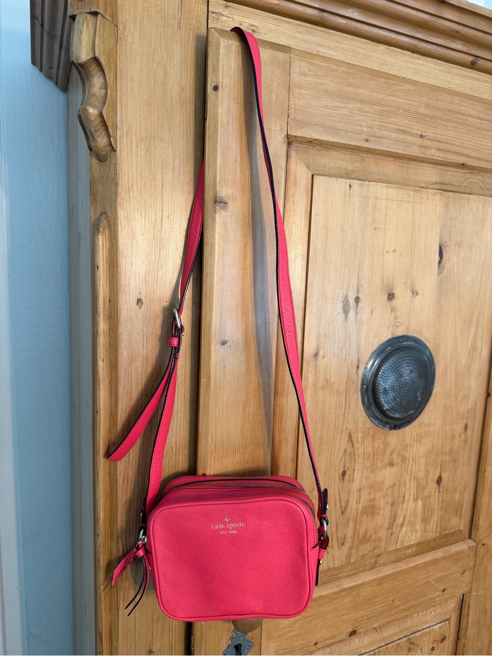 Kate Spade Pink Pebbled Leather Crossbody Bag Small Super Cute